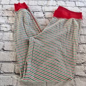 PACT Organic Cotton Striped Candy Cane Christmas Pajama Pants Size S Womens